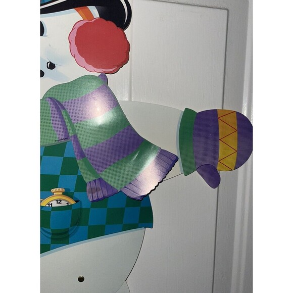 Vintage Die Cuts Snowman Christmas Signs Pop Out Jointed Decorations 1980s 25” - Picture 4 of 10